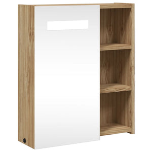 Spiegelschrank mit LED Eichenoptik 45 cm