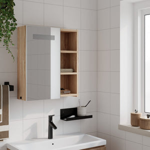 Spiegelschrank mit LED Eichenoptik 45 cm
