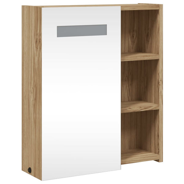 Spiegelschrank mit LED Eichenoptik 45 cm