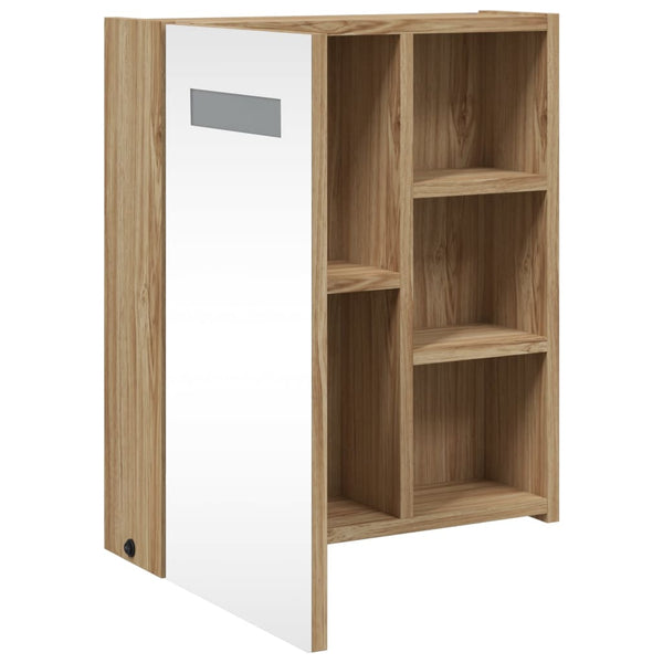 Spiegelschrank mit LED Eichenoptik 45 cm