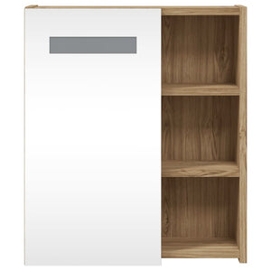 Spiegelschrank mit LED Eichenoptik 45 cm
