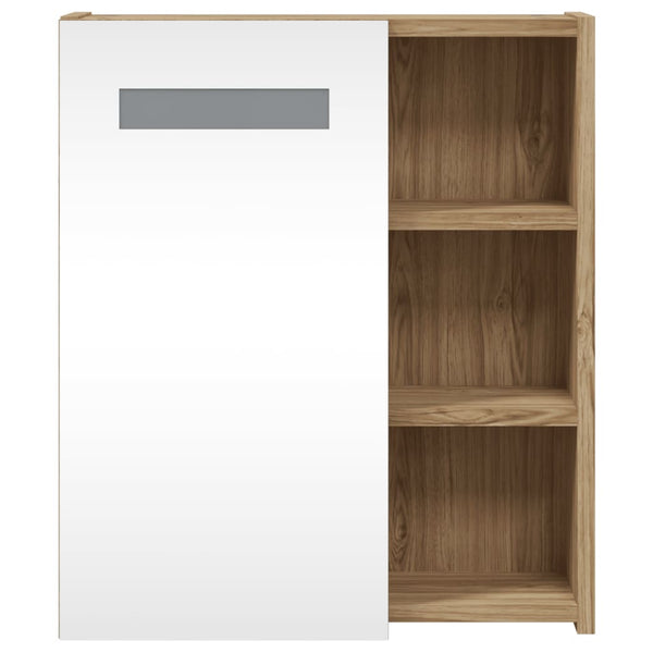 Spiegelschrank mit LED Eichenoptik 45 cm