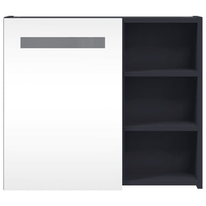 Spiegelschrank mit LED-Beleuchtung Grau 60 cm