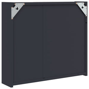 Spiegelschrank mit LED-Beleuchtung Grau 60 cm