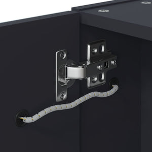 Spiegelschrank mit LED-Beleuchtung Grau 60 cm