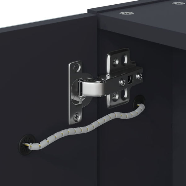 Spiegelschrank mit LED-Beleuchtung Grau 60 cm