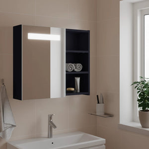 Spiegelschrank mit LED-Beleuchtung Grau 60 cm