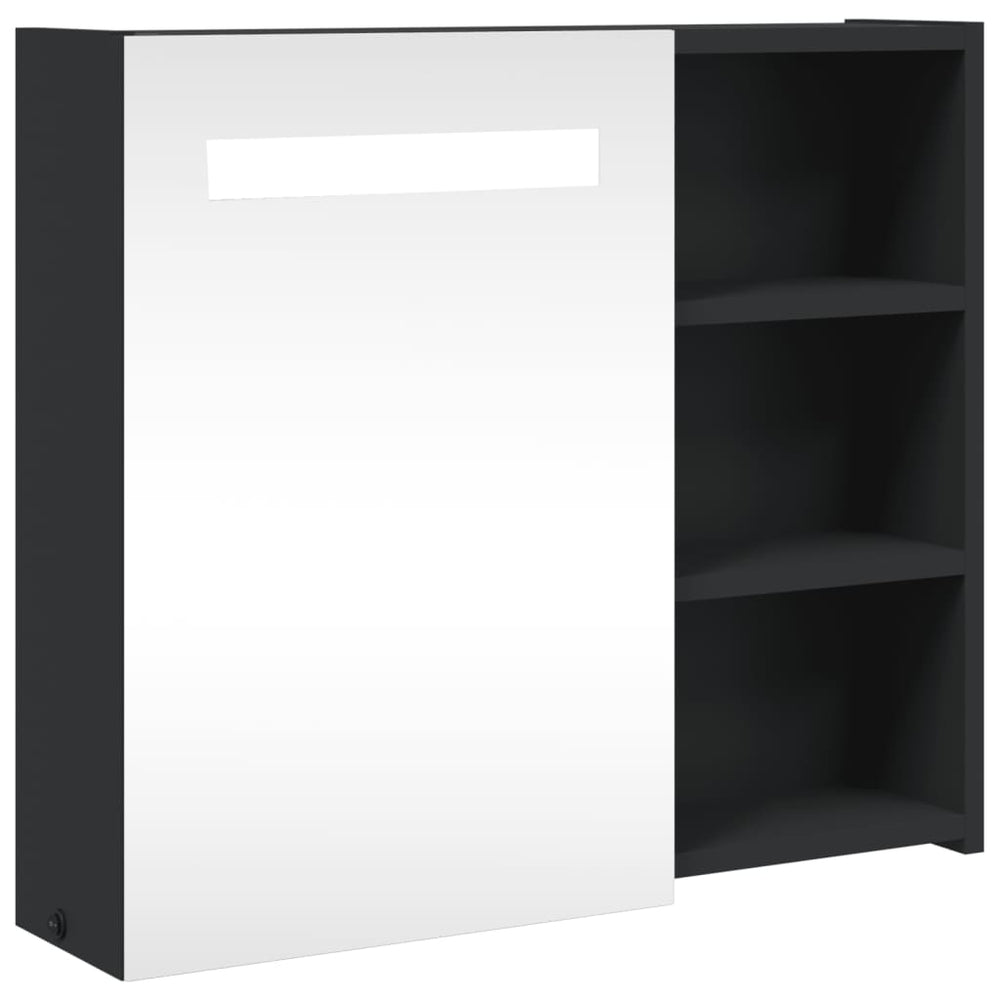 LED Spiegelschrank Schwarz 60 cm