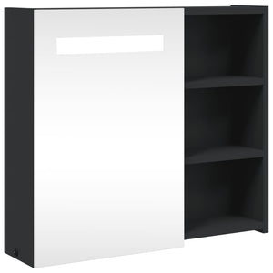 LED Spiegelschrank Schwarz 60 cm
