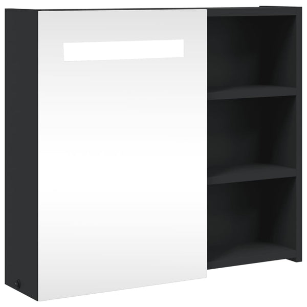 LED Spiegelschrank Schwarz 60 cm