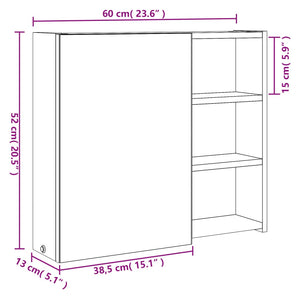 LED Spiegelschrank Schwarz 60 cm