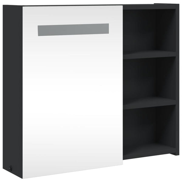 LED Spiegelschrank Schwarz 60 cm
