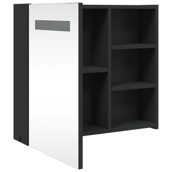LED Spiegelschrank Schwarz 60 cm