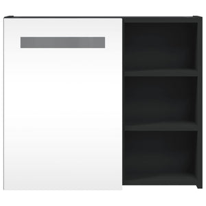LED Spiegelschrank Schwarz 60 cm