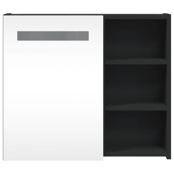 LED Spiegelschrank Schwarz 60 cm