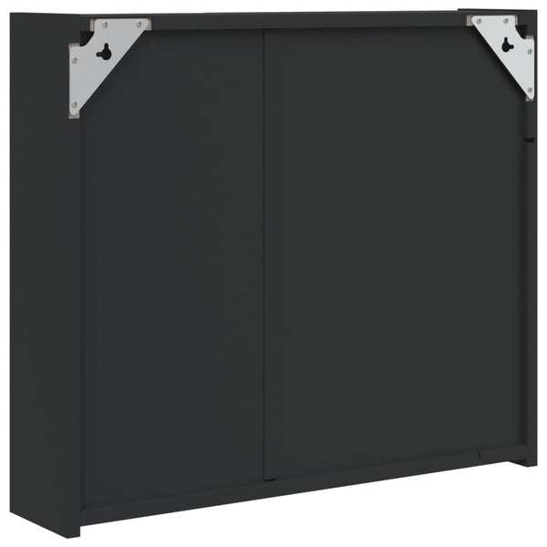 LED Spiegelschrank Schwarz 60 cm