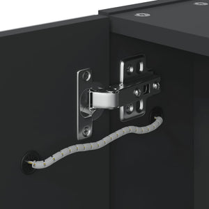 LED Spiegelschrank Schwarz 60 cm