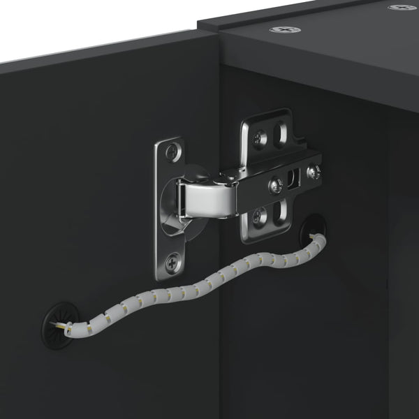 LED Spiegelschrank Schwarz 60 cm