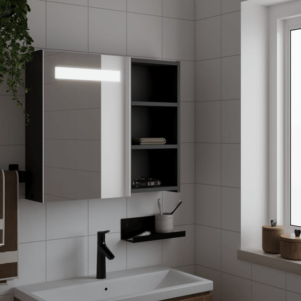 LED Spiegelschrank Schwarz 60 cm