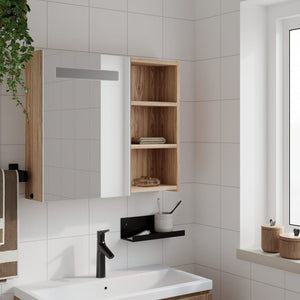 Spiegelschrank mit LED Eichenoptik 60 cm