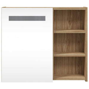 Spiegelschrank mit LED Eichenoptik 60 cm