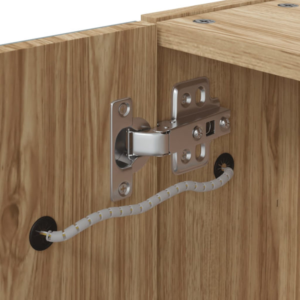 Spiegelschrank mit LED Eichenoptik 60 cm
