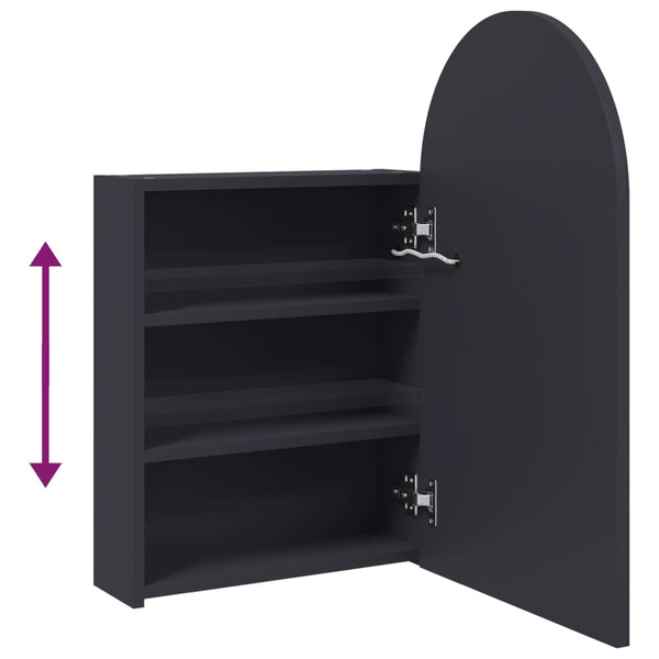 LED Spiegelschrank Grau 42x13x70 cm