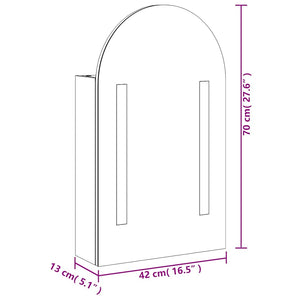 LED Spiegelschrank Schwarz 42x70 cm