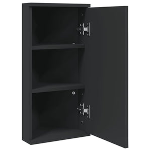 vidaXL Corner Mirror Cabinet Black 30x24x60 cm