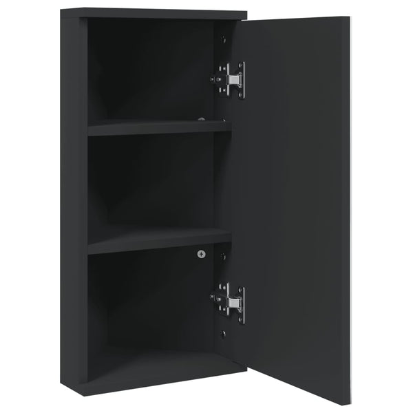 vidaXL Corner Mirror Cabinet Black 30x24x60 cm