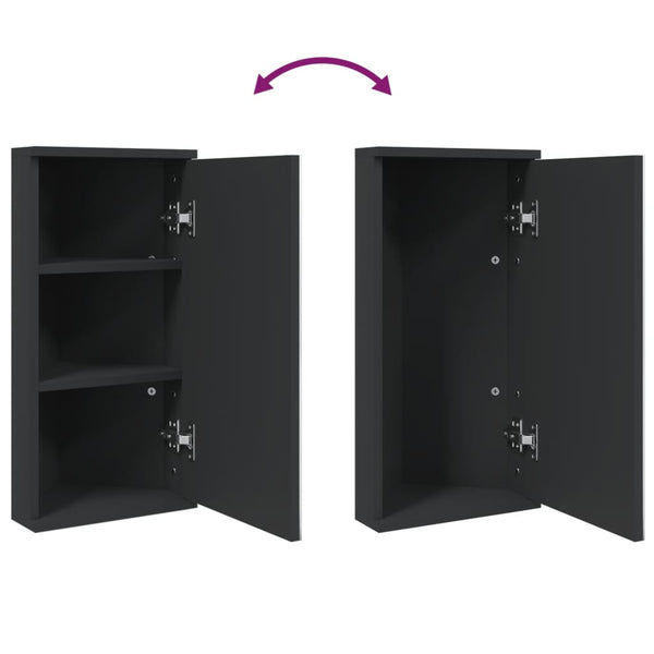 vidaXL Corner Mirror Cabinet Black 30x24x60 cm