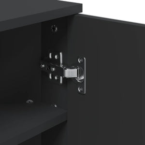 vidaXL Corner Mirror Cabinet Black 30x24x60 cm