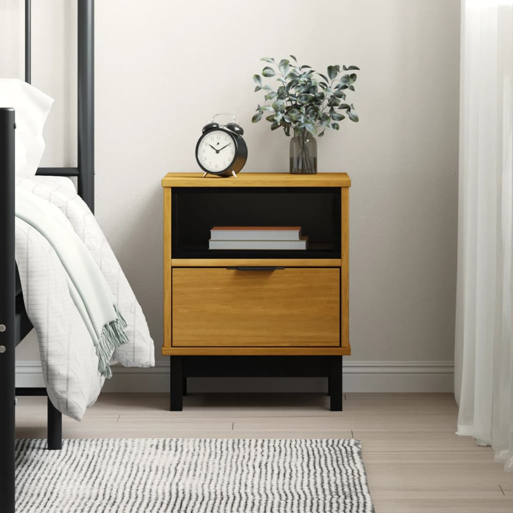 vidaXL Nightstand FLAM 40x35x50 cm Solid Pine Wood