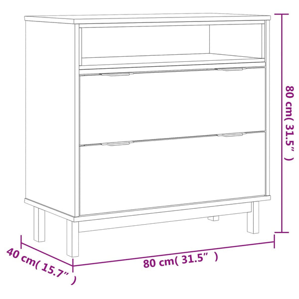 Massivholz Schubladenschrank Kiefer 80x80 cm