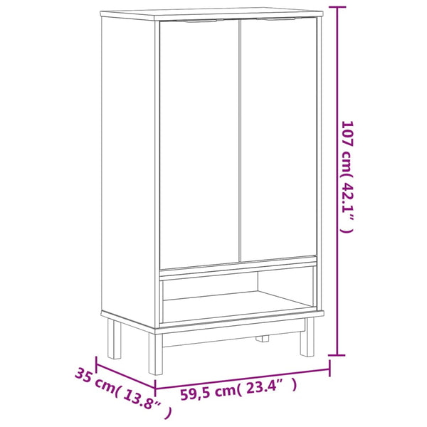 Schuhschrank Kiefer Massivholz 59,5cm