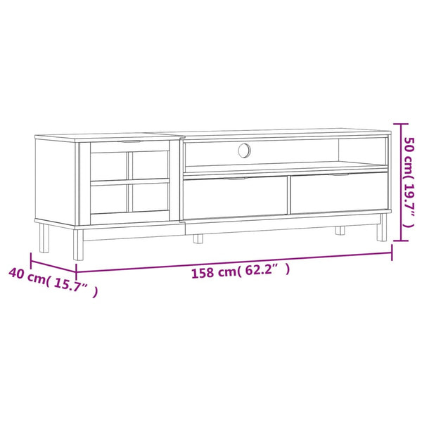 TV-Schrank Kiefer Massivholz 158 cm