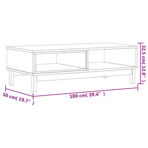 Couchtisch FLAM Kiefer Massivholz 100x50 cm