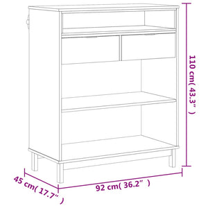 Bartisch FLAM Kiefer Massivholz 92x45x110 cm