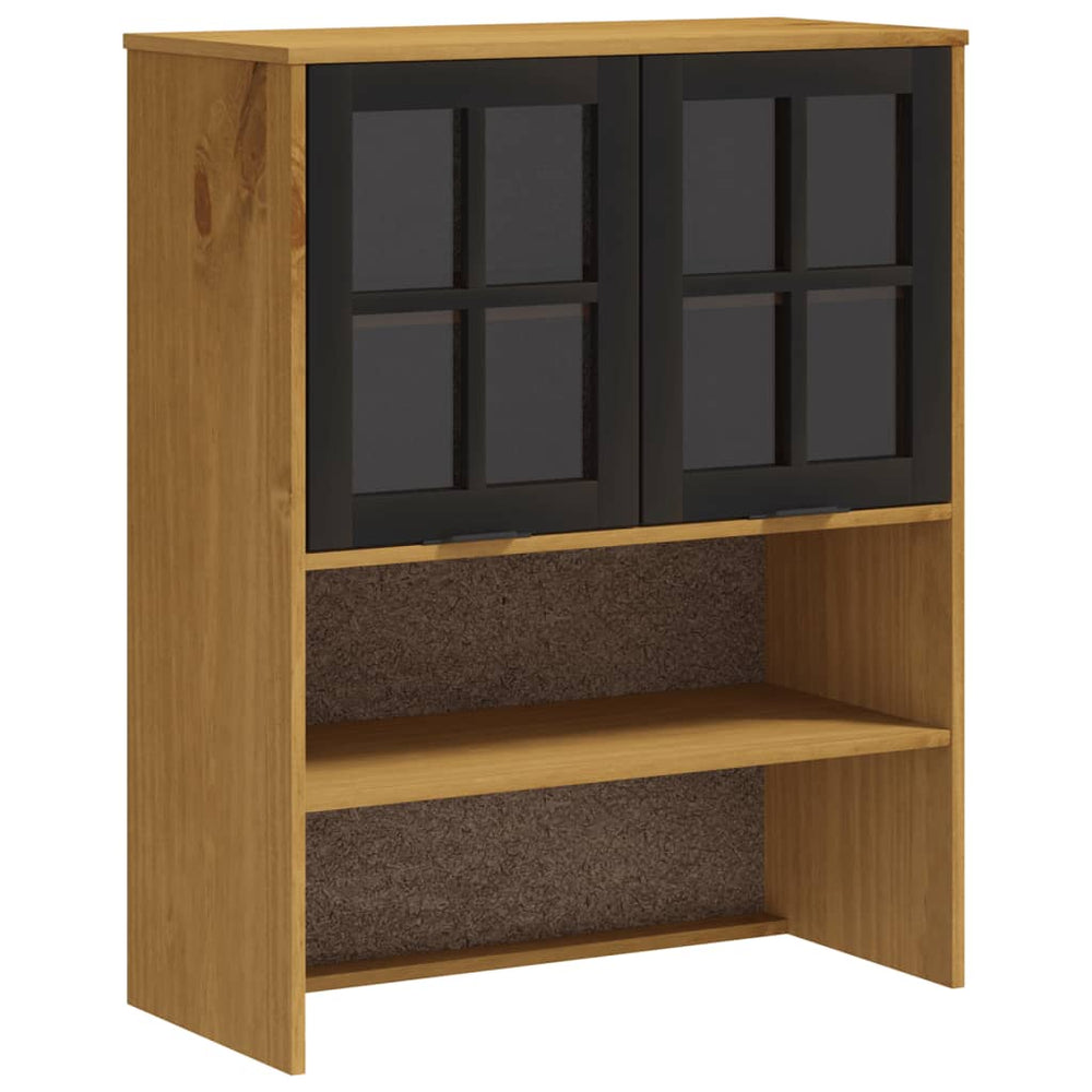 Highboard-Aufsatz FLAM, Kiefer Massivholz, Glastüren