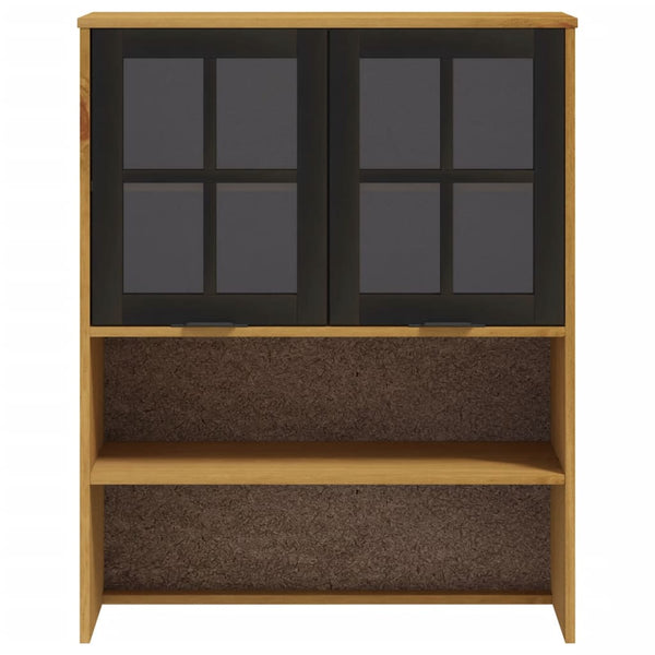 Highboard-Aufsatz FLAM, Kiefer Massivholz, Glastüren