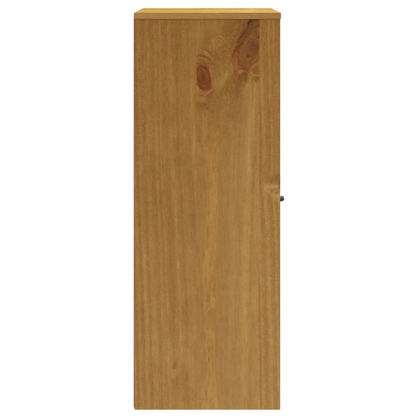 Highboard-Aufsatz FLAM, Kiefer Massivholz, Glastüren