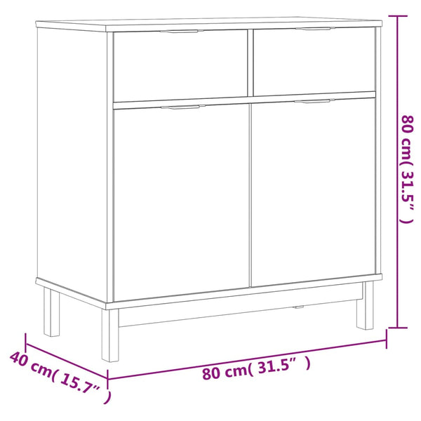 Massivholz Kiefer Sideboard 80 cm