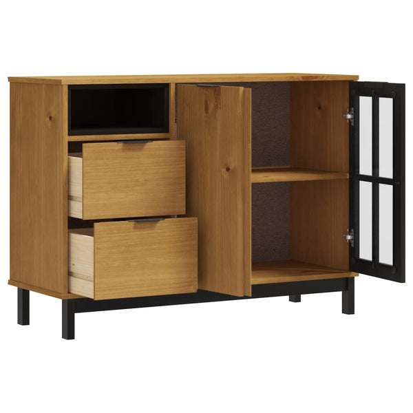 Sideboard Kiefer Massivholz mit Glastür 110 cm