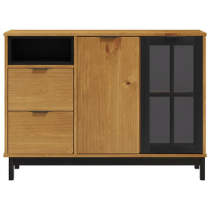 Sideboard Kiefer Massivholz mit Glastür 110 cm