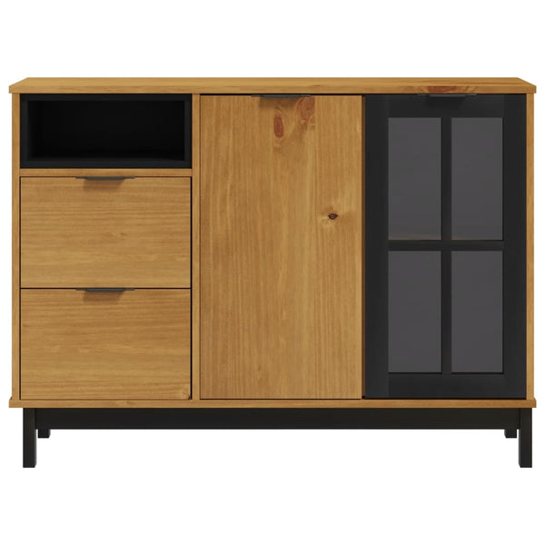 Sideboard Kiefer Massivholz mit Glastür 110 cm