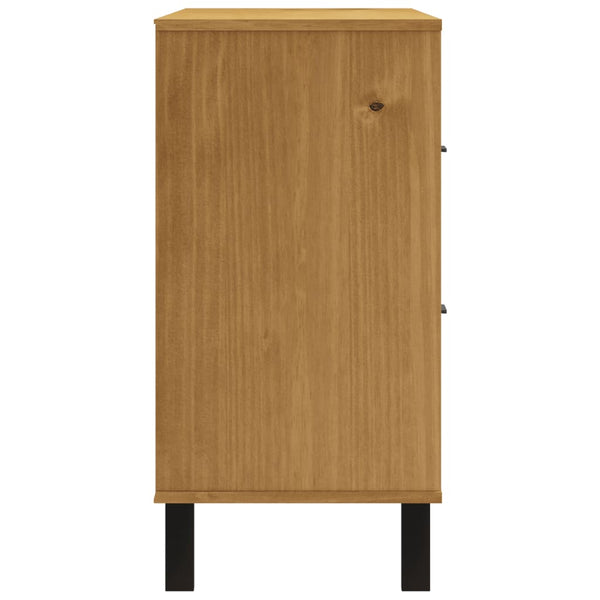 Sideboard Kiefer Massivholz mit Glastür 110 cm