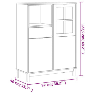 Highboard Kiefer Massivholz 92 cm