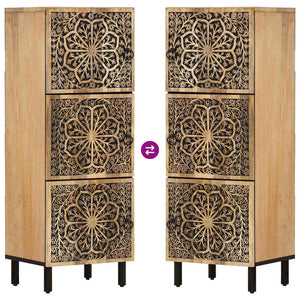 Massivholz Mango Beistellschrank 40x33x110 cm
