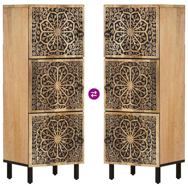 Massivholz Mango Beistellschrank 40x33x110 cm