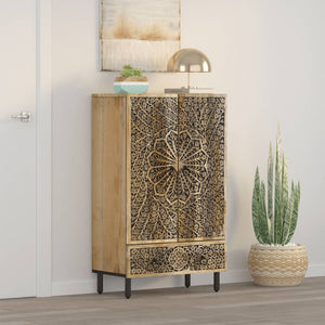 Highboard Mango Massivholz 60x33x100 cm